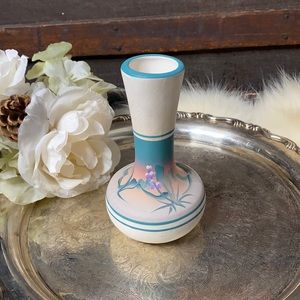 . Vintage New West Pottery - Small Hand Painted Bud Vase